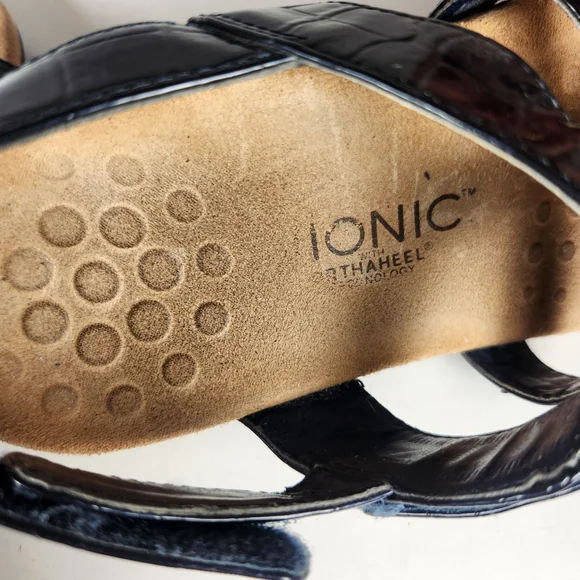 VIONIC Women's Amber Sandal 39 / 7 Blue Leather Strappy Comfort Orthotic Shoes - Picture 10 of 11